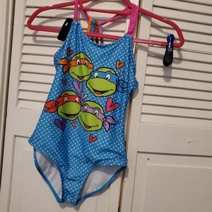 Girls Ninja turtle bathing suit- Size Large